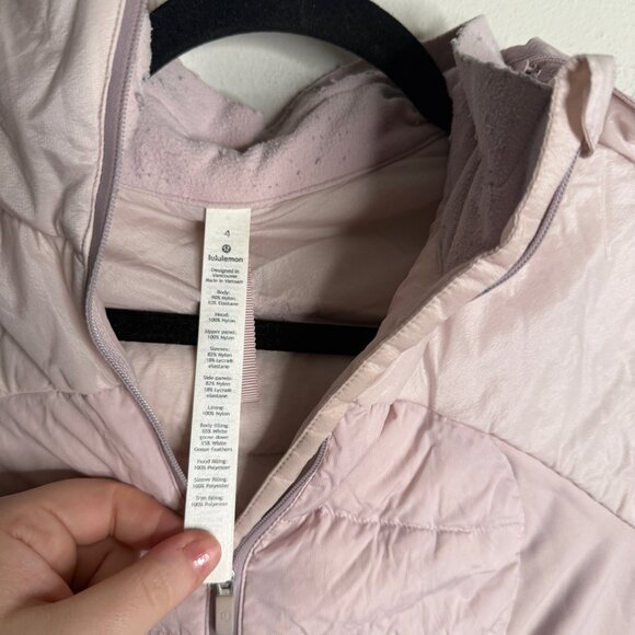 Lululemon Women's 4 Hooded Define Jacket‎ Pink Quilted Lightweight Athletic Coat - Picture 4 of 5